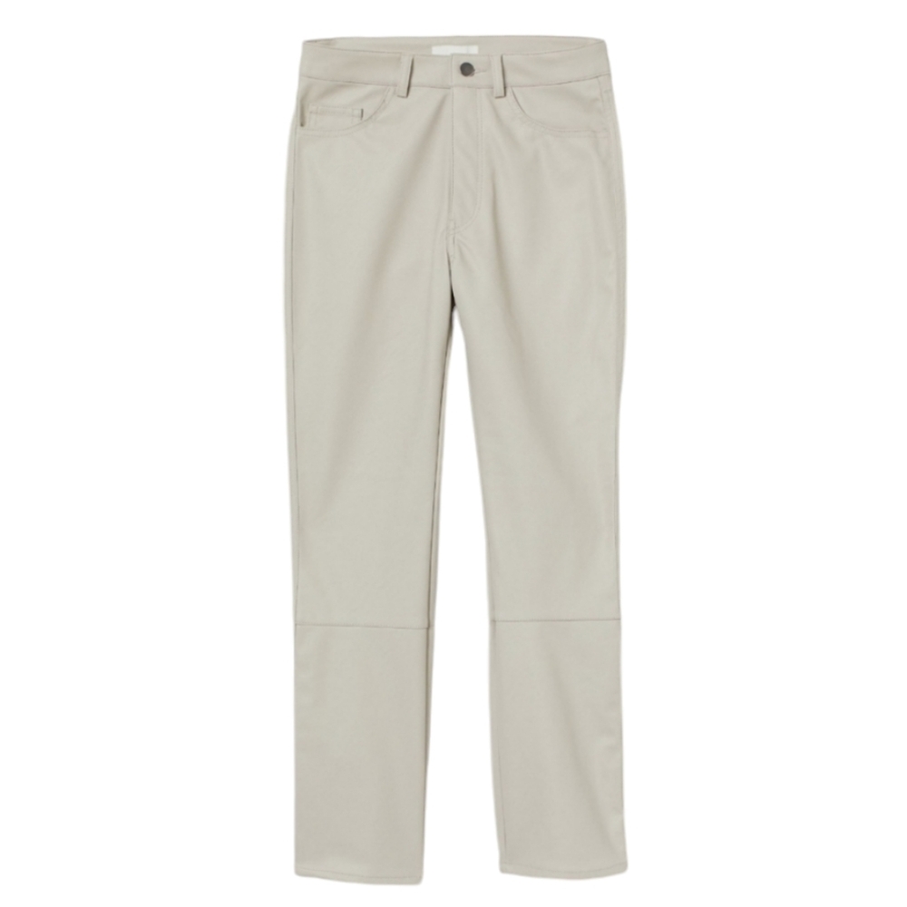 H&M Faux Leather Straight Leg Cropped Pant Short Pleather